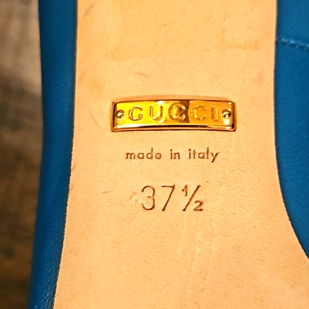 ❤️SPECIAL❤️GUCCI Teal Leather Stiletto Pumps - Picture 12 of 13